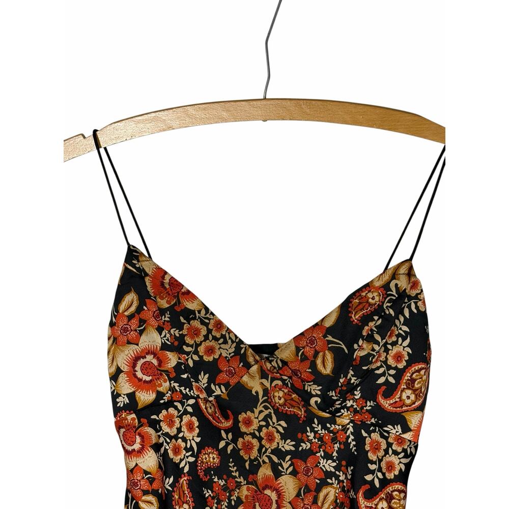 That’s So Fetch Dark Floral Paisley Slip Maxi Dress 10 Scarf Print Whimsigoth - Picture 3 of 8
